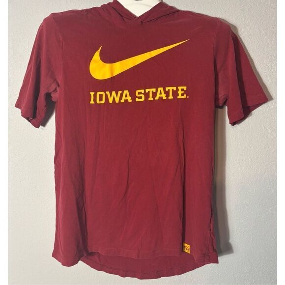 Nike Iowa Cyclones Hooded Shirt Men's Medium M Red The Nike Tee - Picture 2 of 9